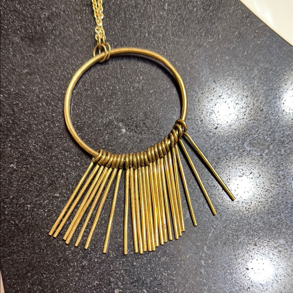 Gold Fringe Hoop Johnny Was Necklace Lot 2